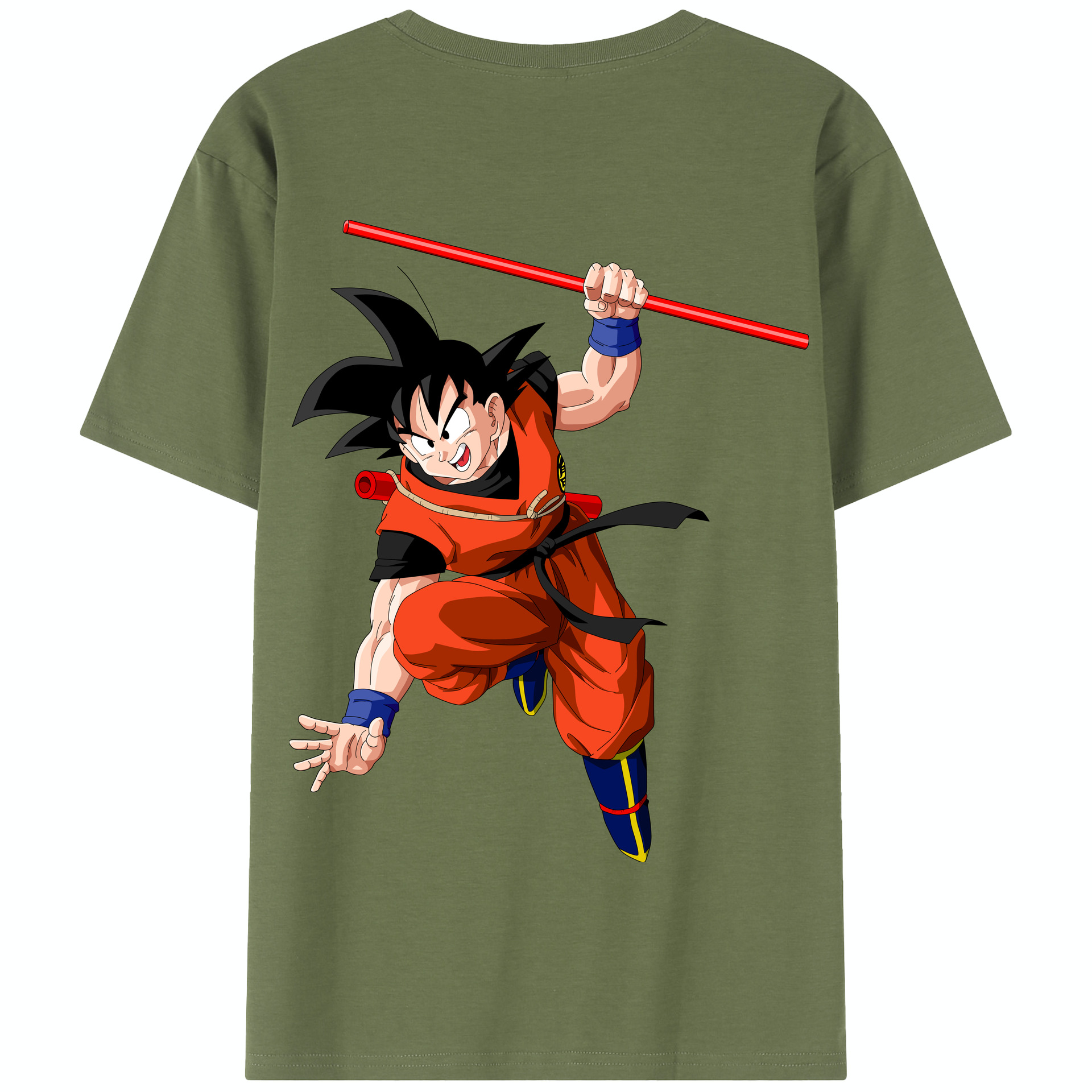（画像用） ドラゴンボール 孫悟空（そん ごくう）Son Goku カカロット DRAGON BALL Kakarotto 綿100％半袖Tシャツ（背面プリント）